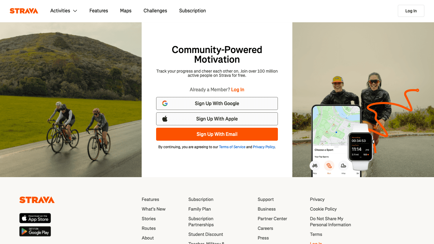 Strava run bike walk app