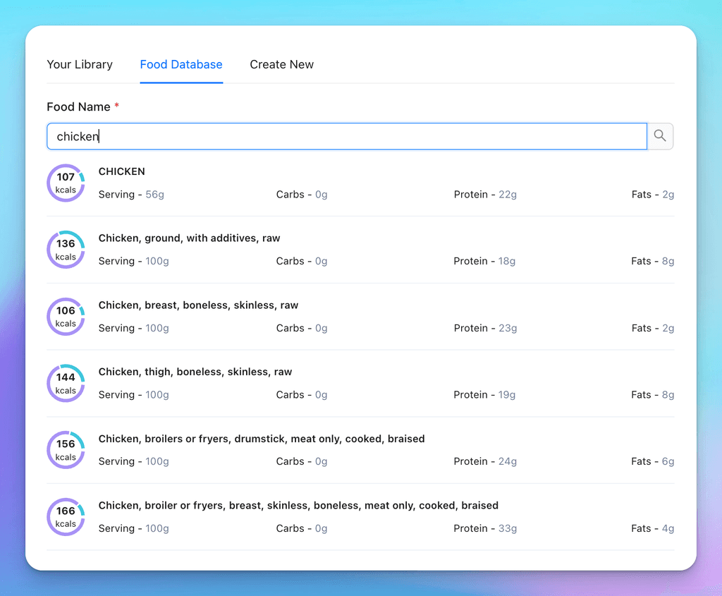 Food Database