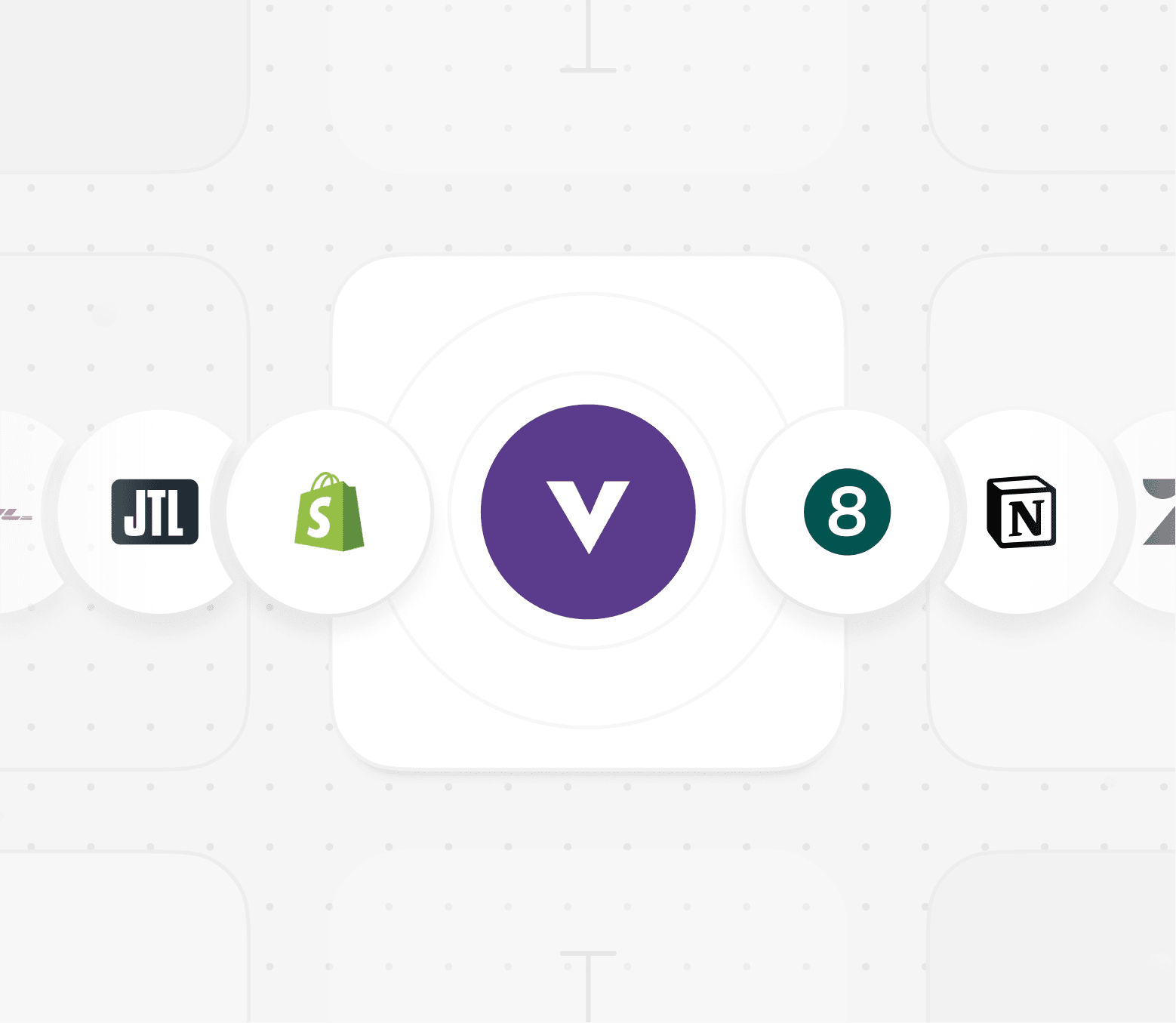 vennie verbindet sich mit n8n, Shopify,Zendesk, DHL,notion und JTL für automatische Support-Aktionen.