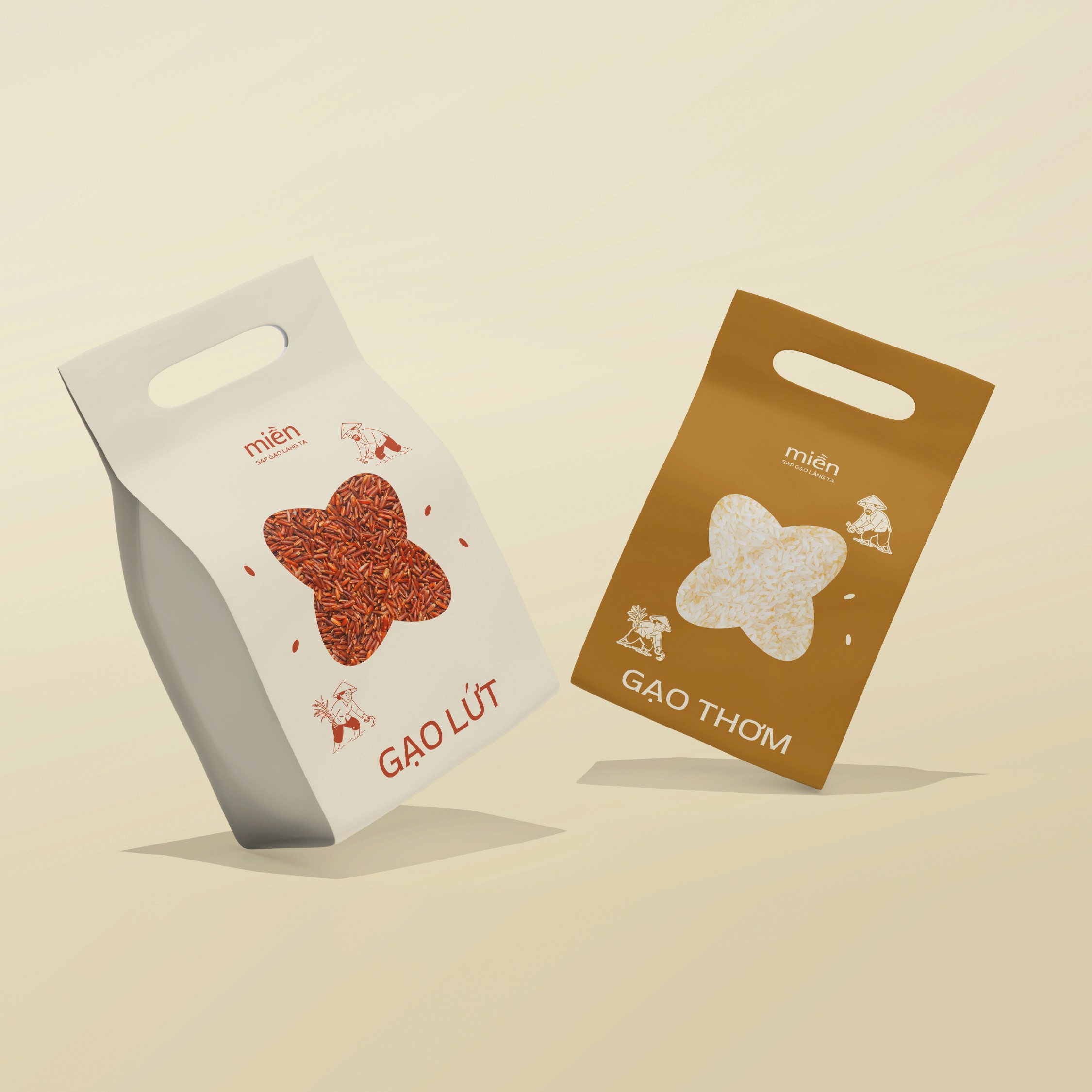Pastel ice cream packaging design with retro typography on pink background