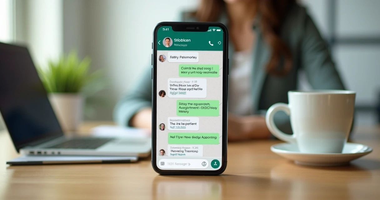 Tela de WhatsApp com conversa entre paciente e assistente virtual 