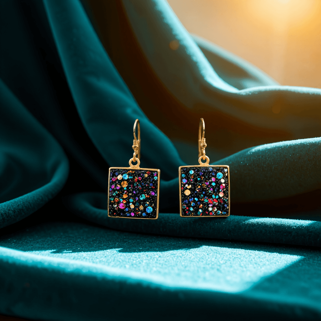 product photography of a pair of earrings