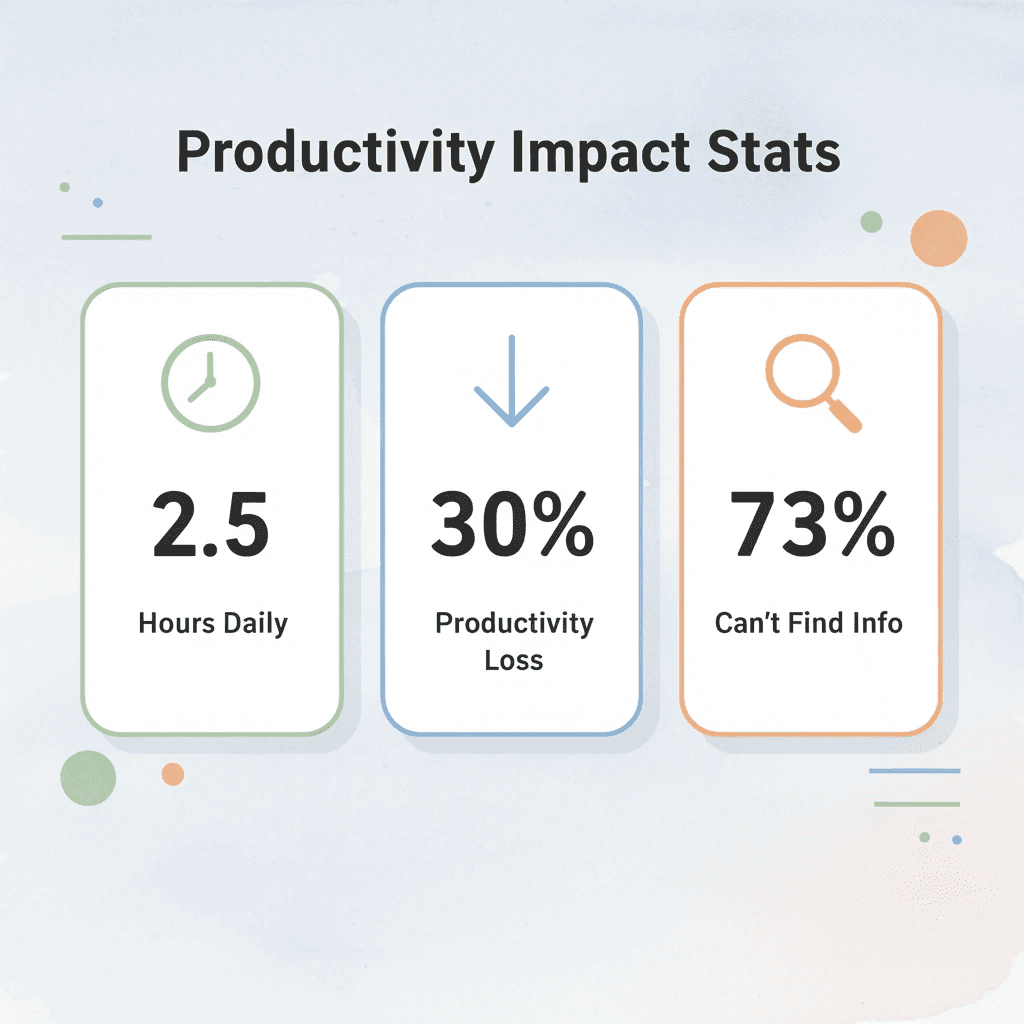 Statistics showing productivity impact of poor document management