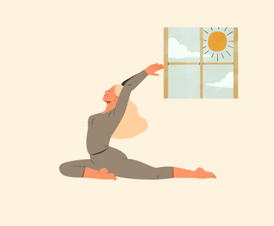 woman doing morning yoga