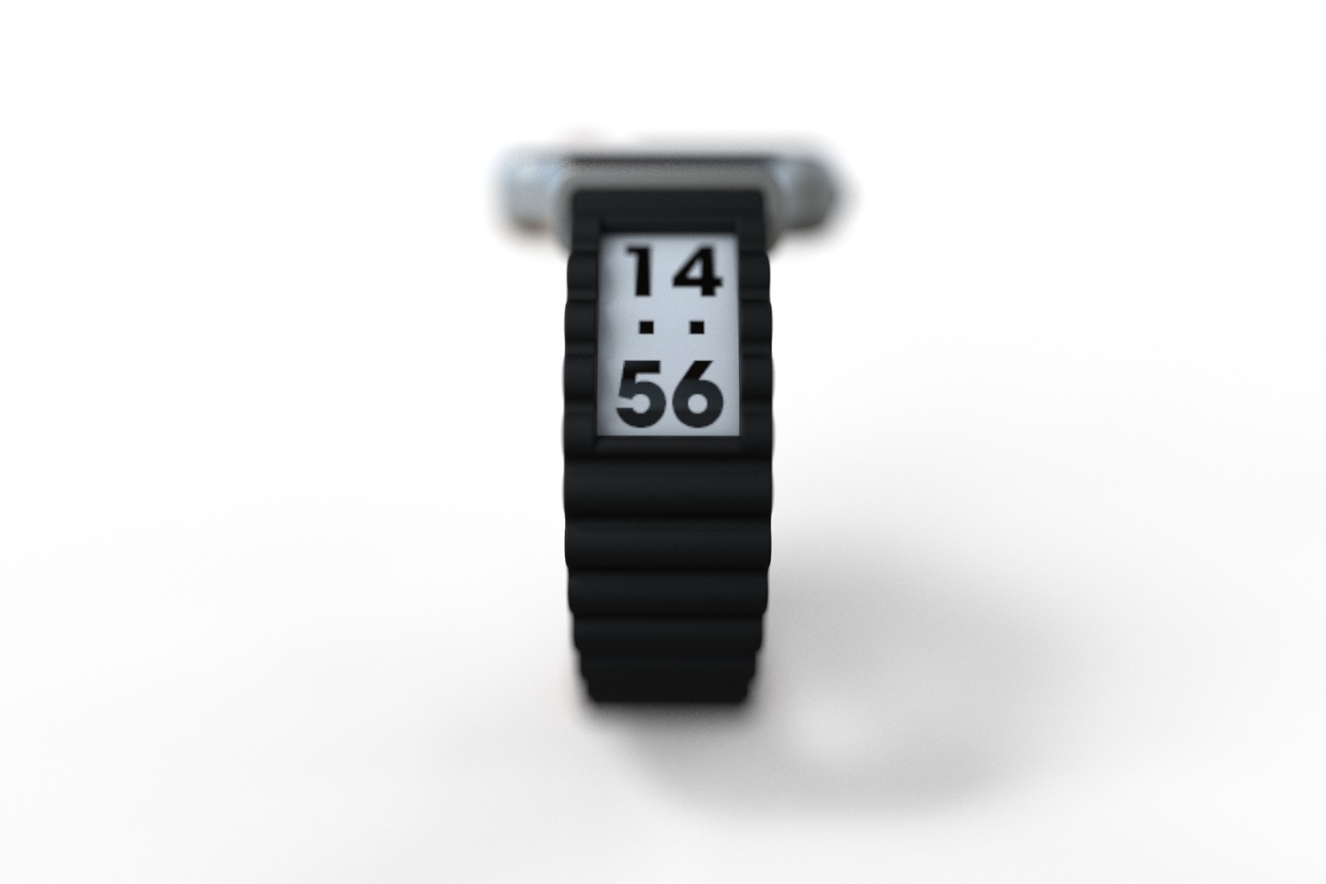 A sleek black digital wristwatch displaying the time as 14:56 against a clean white background.