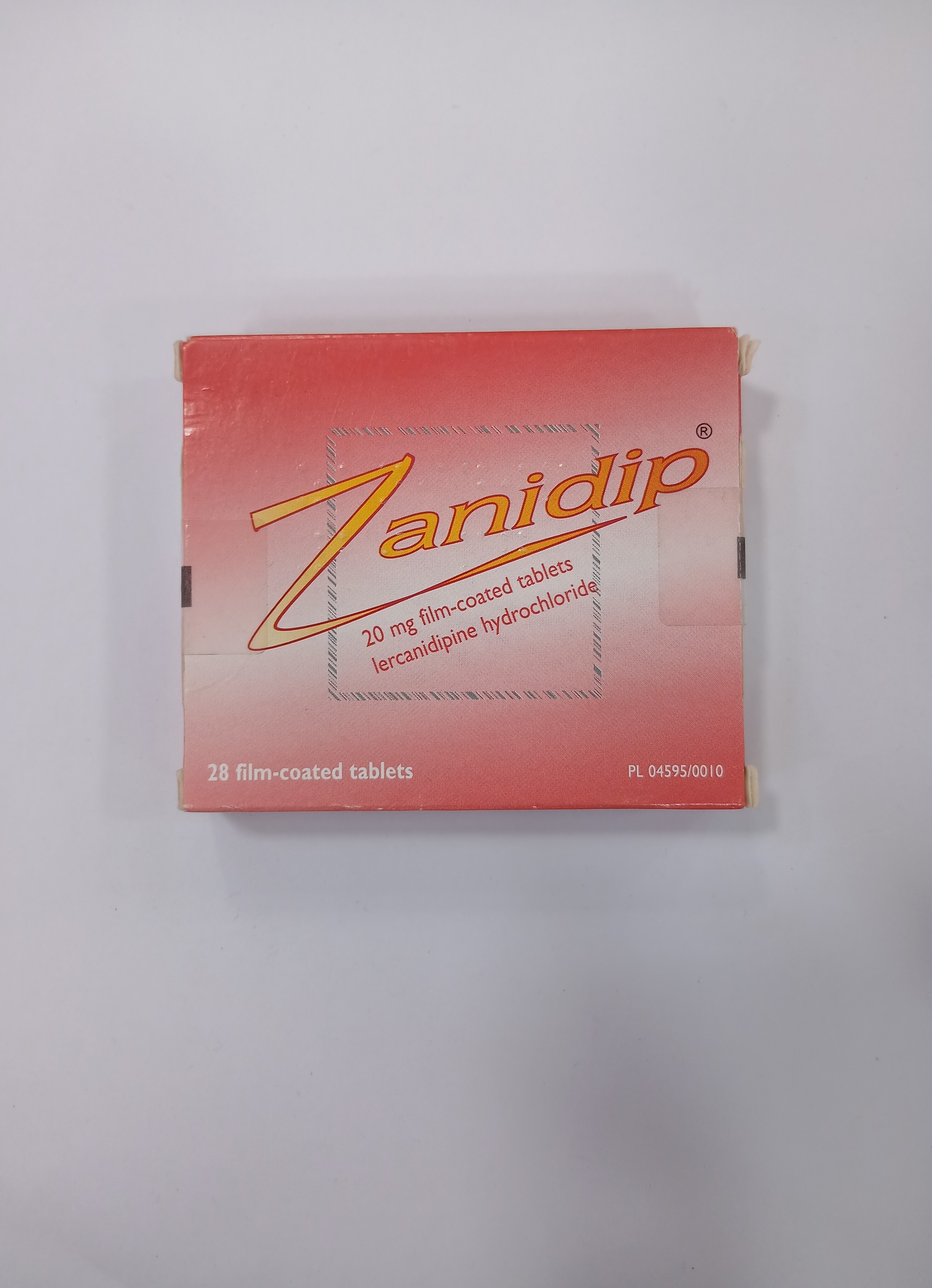 Zanidip 20 mg film-coated tablets amlodipine besylate/hydrochlorothiazide, 10 tablet white blister pack.
