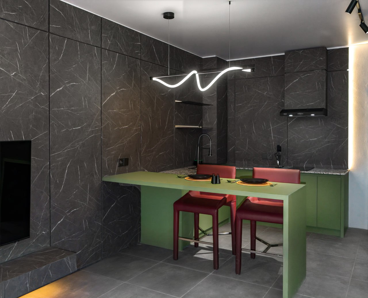 A completed 1-bedroom apartment in a complex on Batu Bolong, Canggu