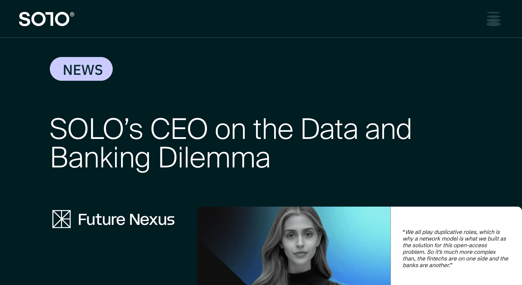 SOLO CEO Georgina Merhom in Future Nexus