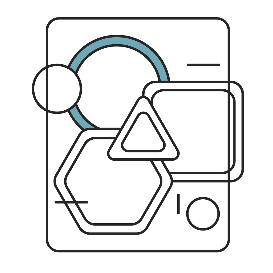Graphic representation of geometric shapes in a system