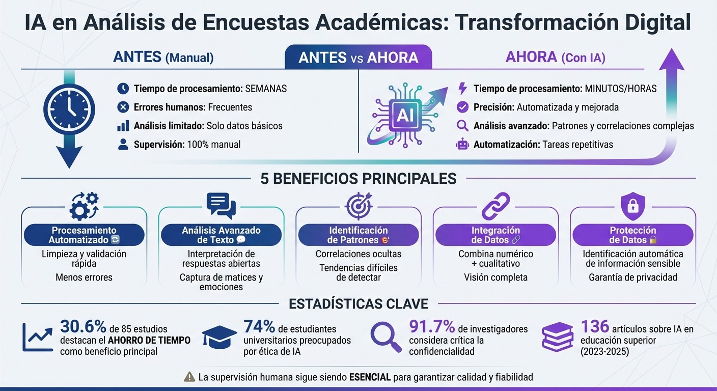 Análisis de Encuestas: Manual vs IA - Comparación de Tiempos y Beneficios