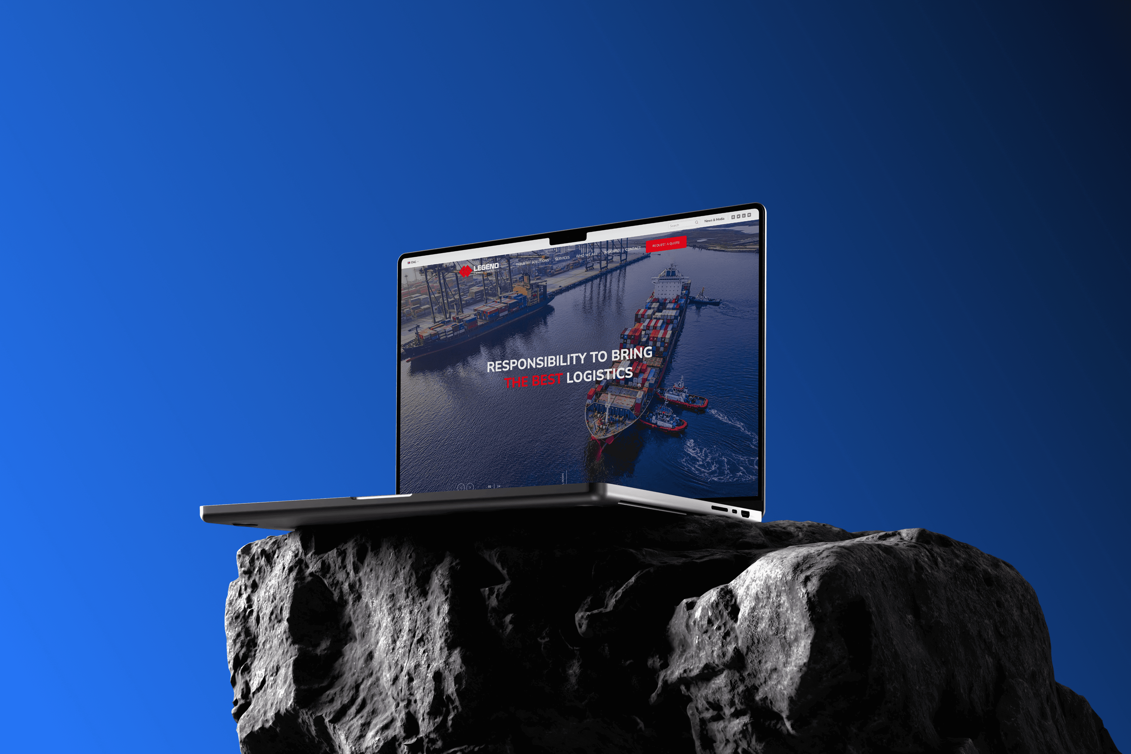 Website image placed in laptop mockup