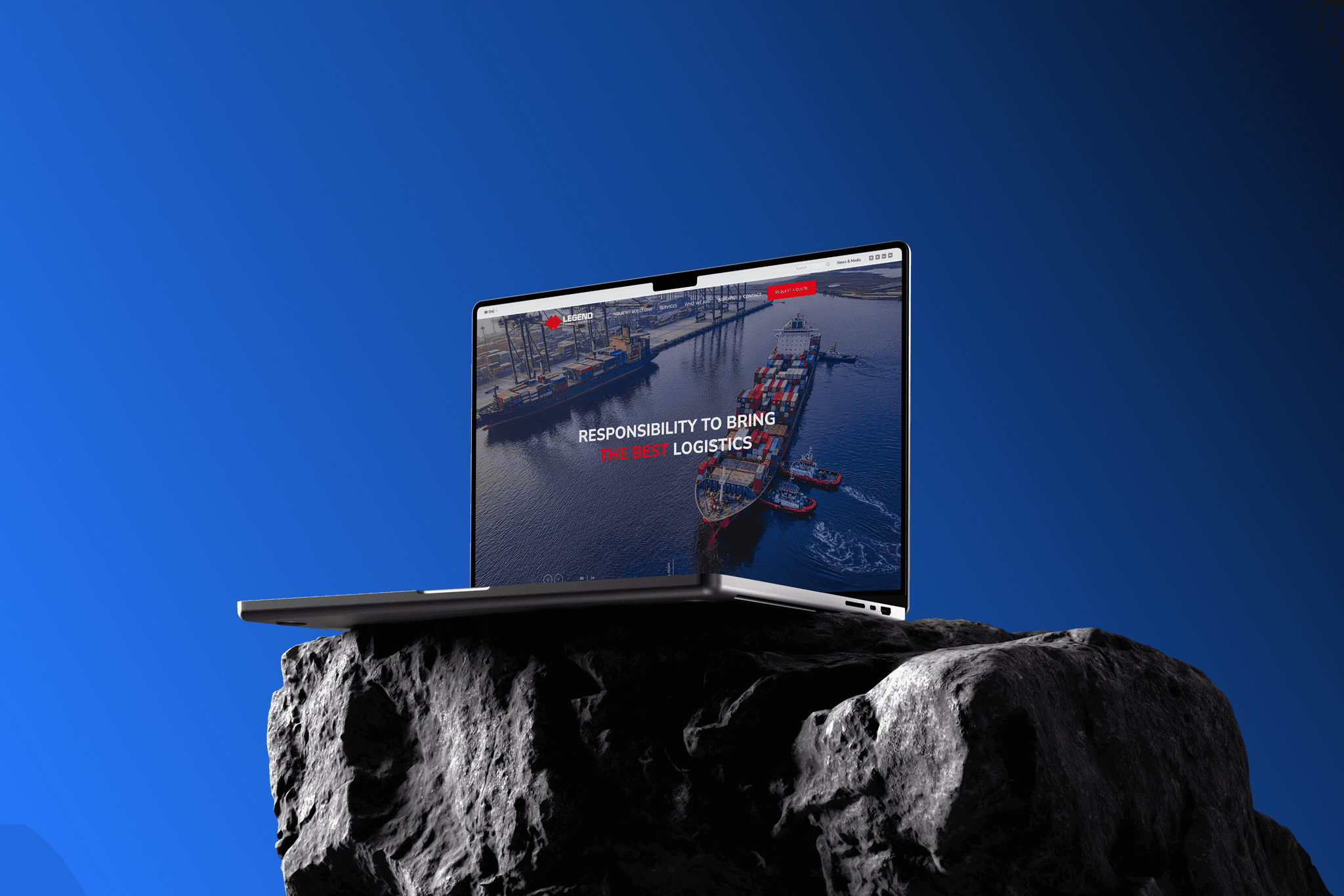 Website image placed in laptop mockup