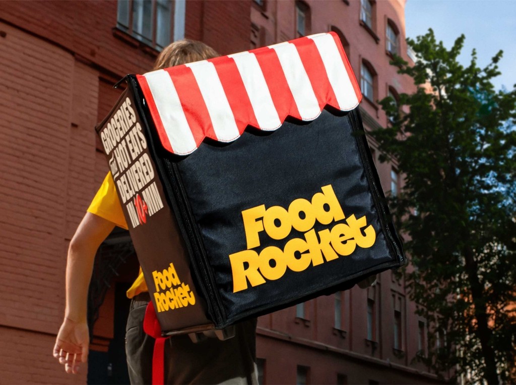 Food Rocket. Website, application, and communication design for an American food delivery service