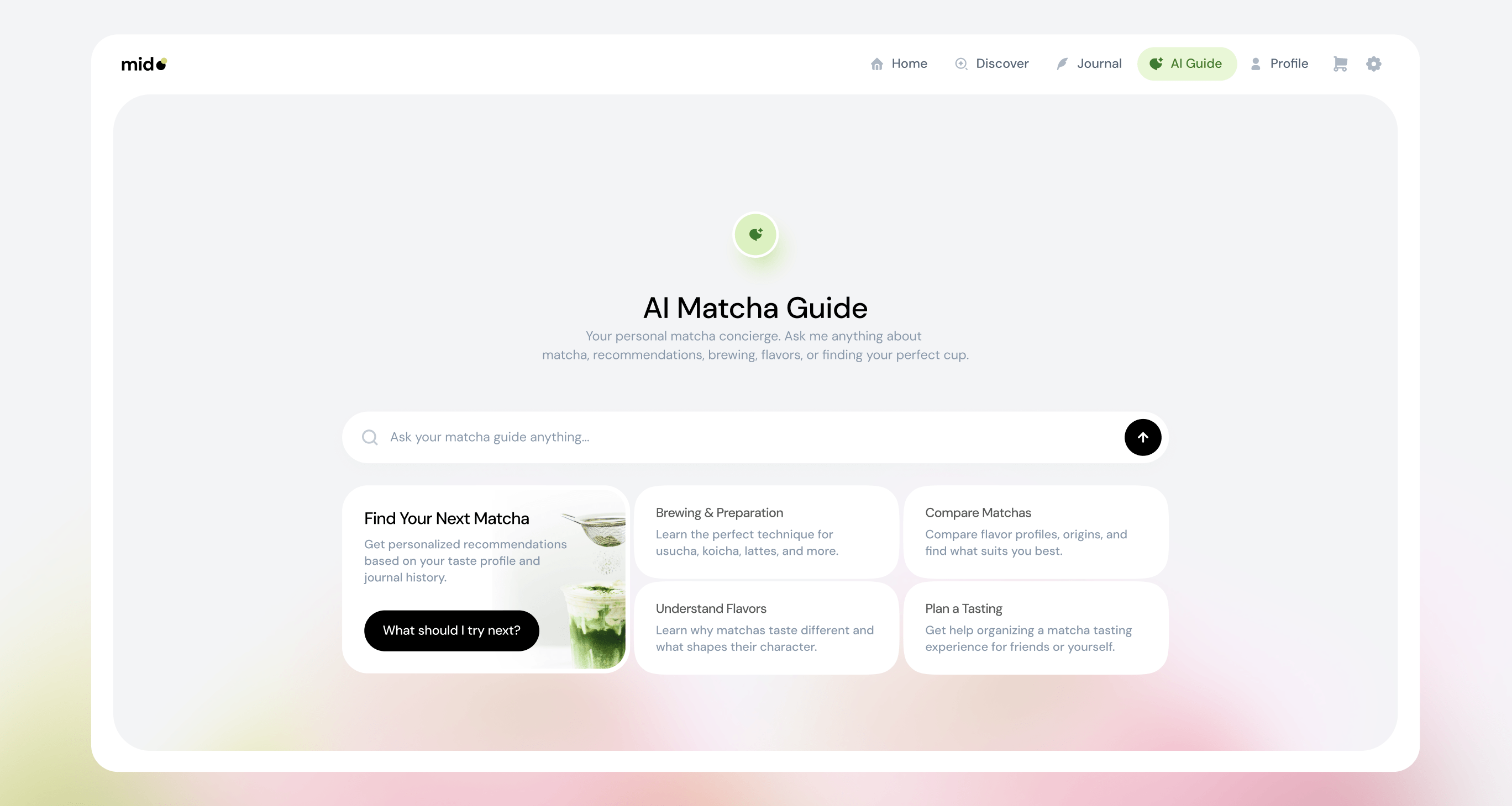 AI Matcha Guide for personalized matcha recommendations
