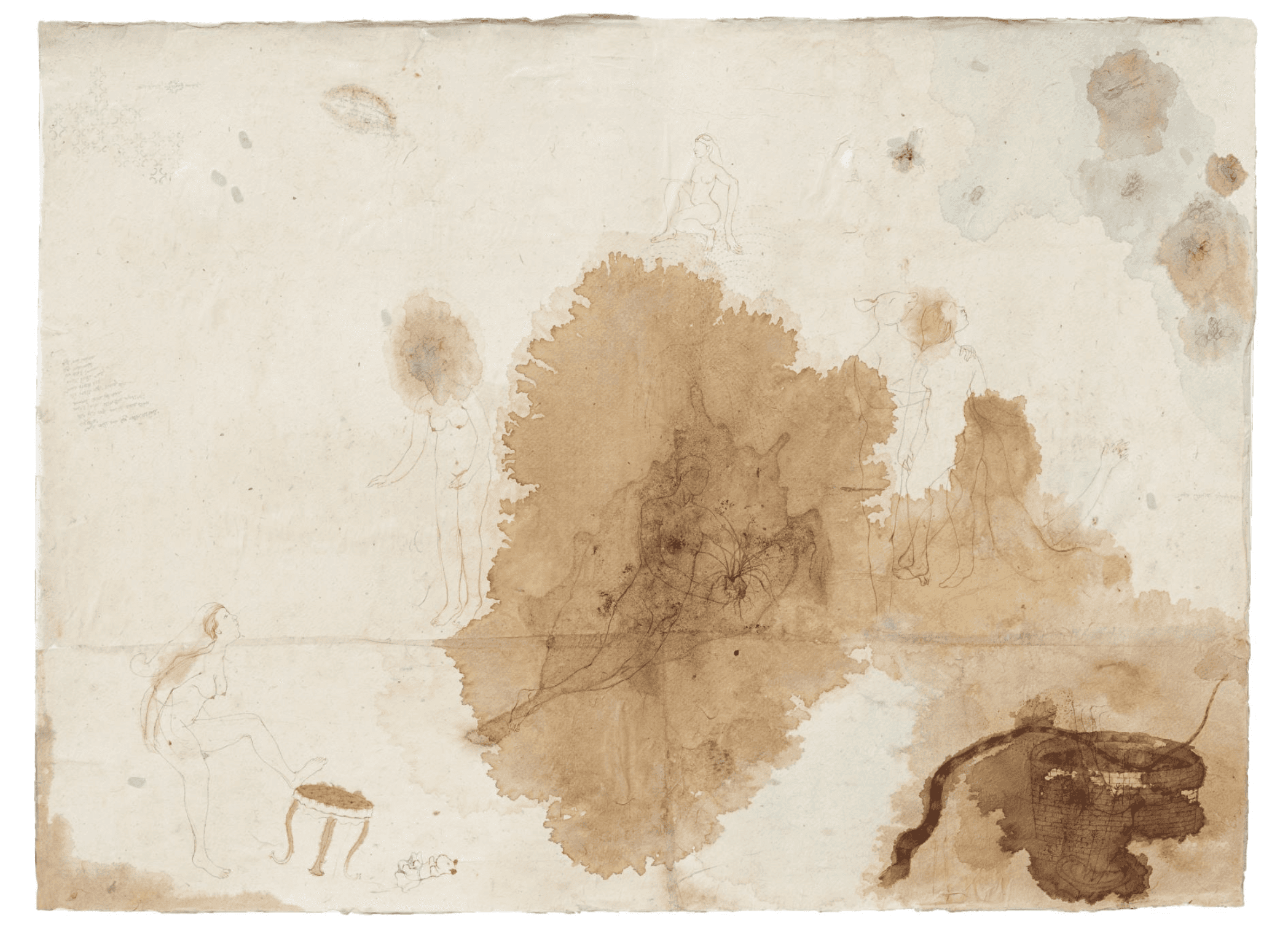 herd of sheep on road painting