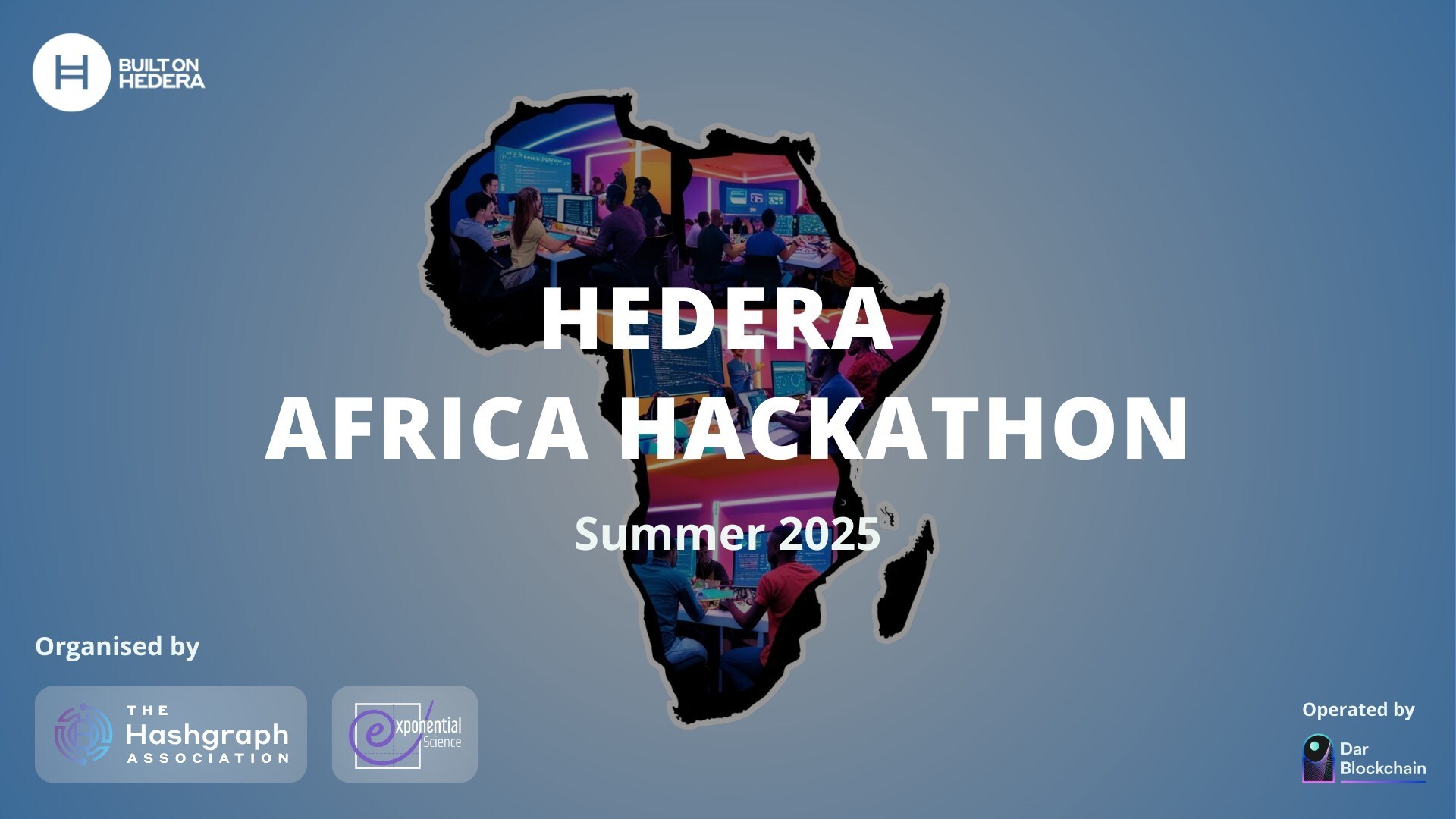 Hedera Africa Hackathon, co-funded by The Hashgraph Association and Exponential Science Foundation