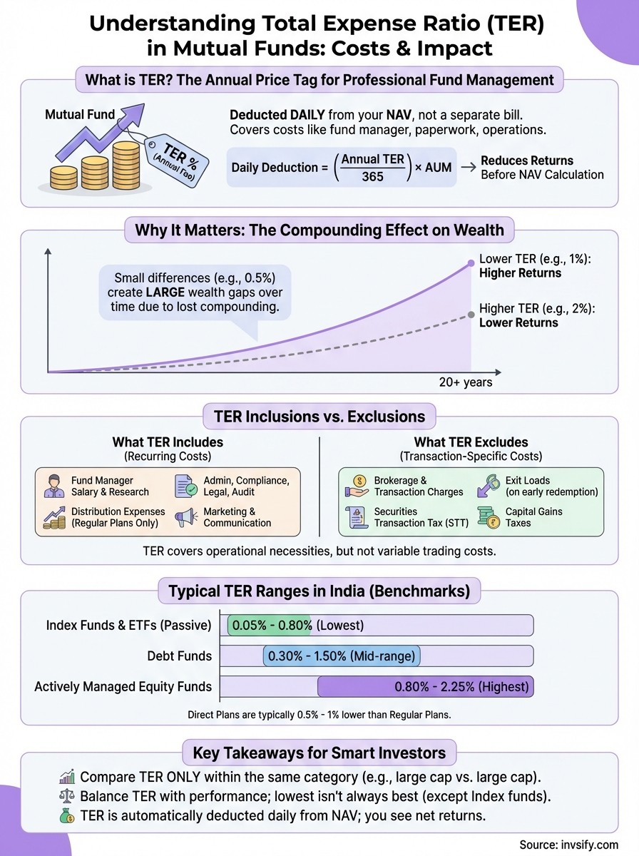 what is total expense ratio in mutual funds infographic