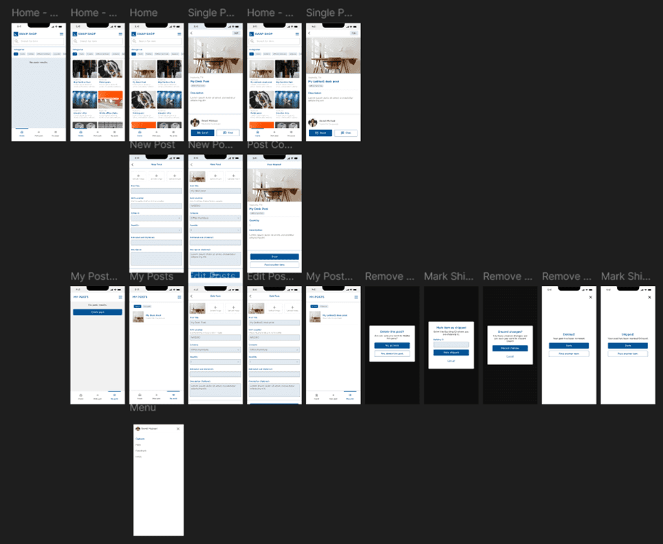 Swap Shop: Revitalizing an Internal Asset Exchange — final designs visual