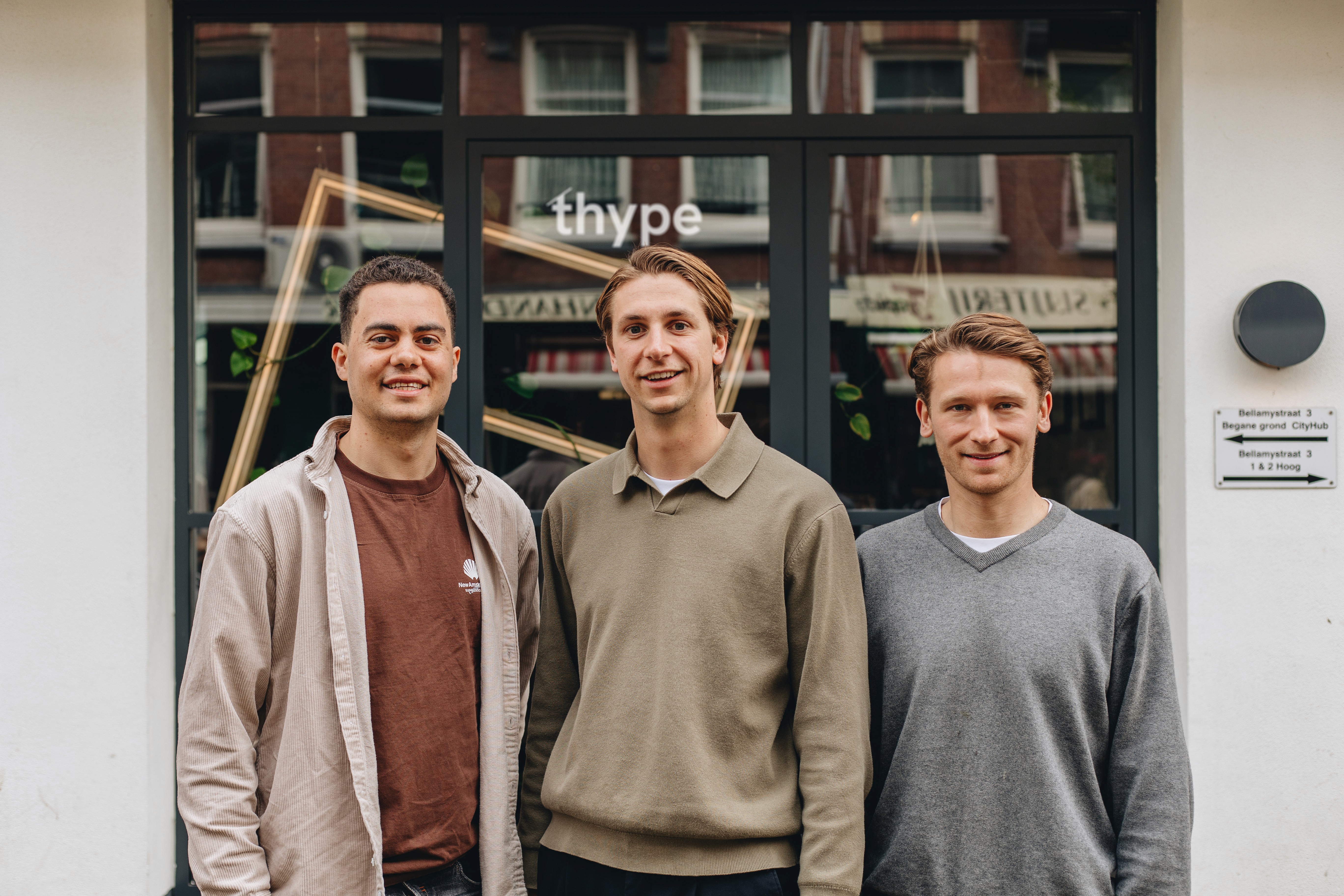 Foto van de drie oprichters van thype
