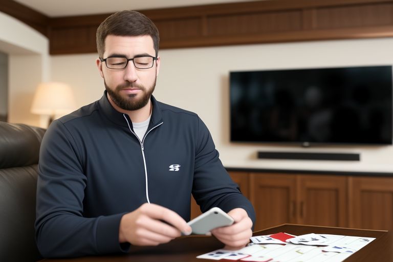 A man placing bets on his phone for sportsbetting