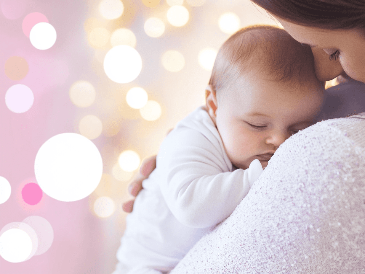 sleeping baby on mom