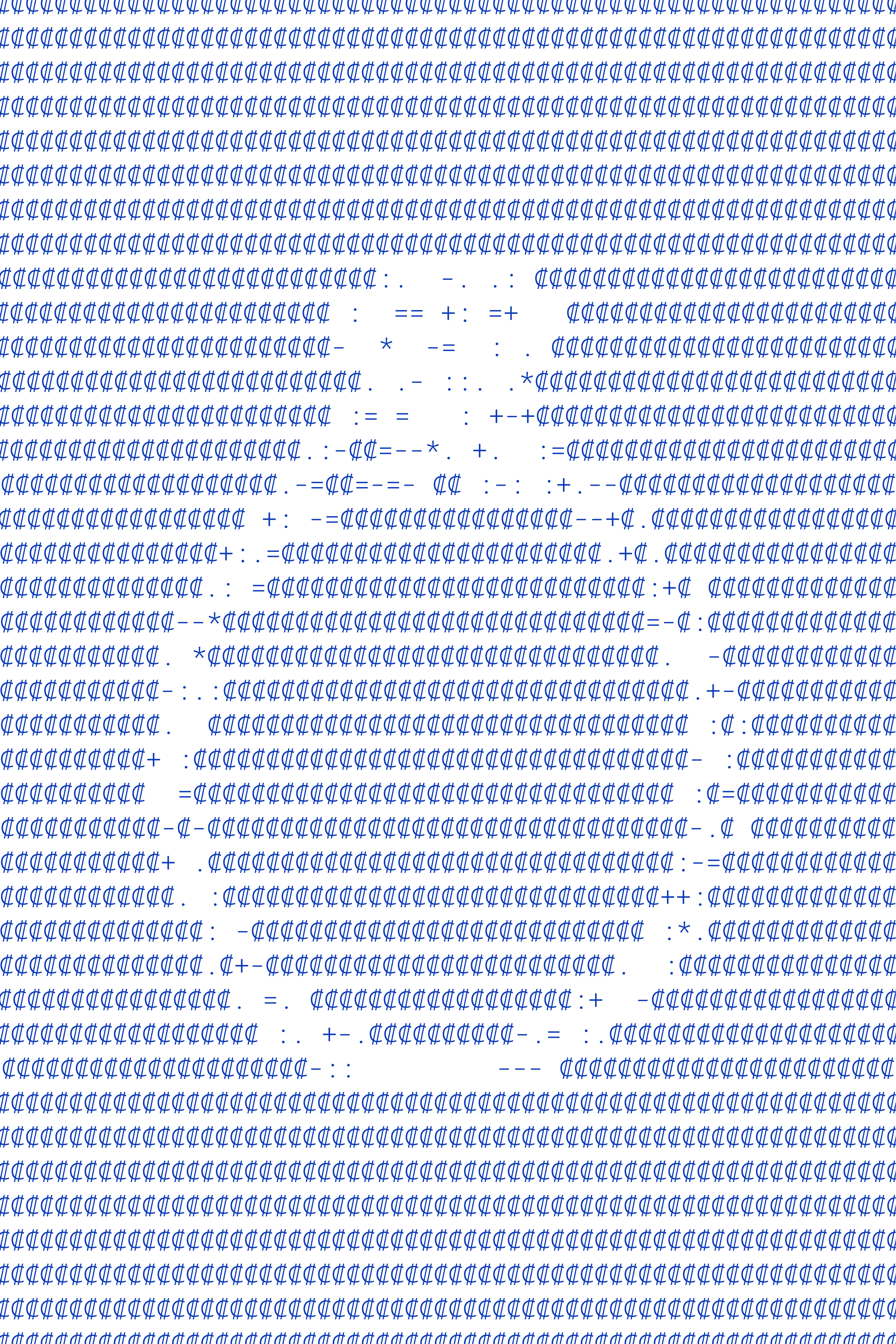 The outline of a diamond rink created with the symbols Euro, asterick, plus, colon, and period.