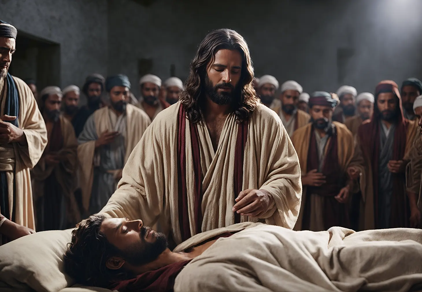 Illustrative image of Jesus healing a sick man.