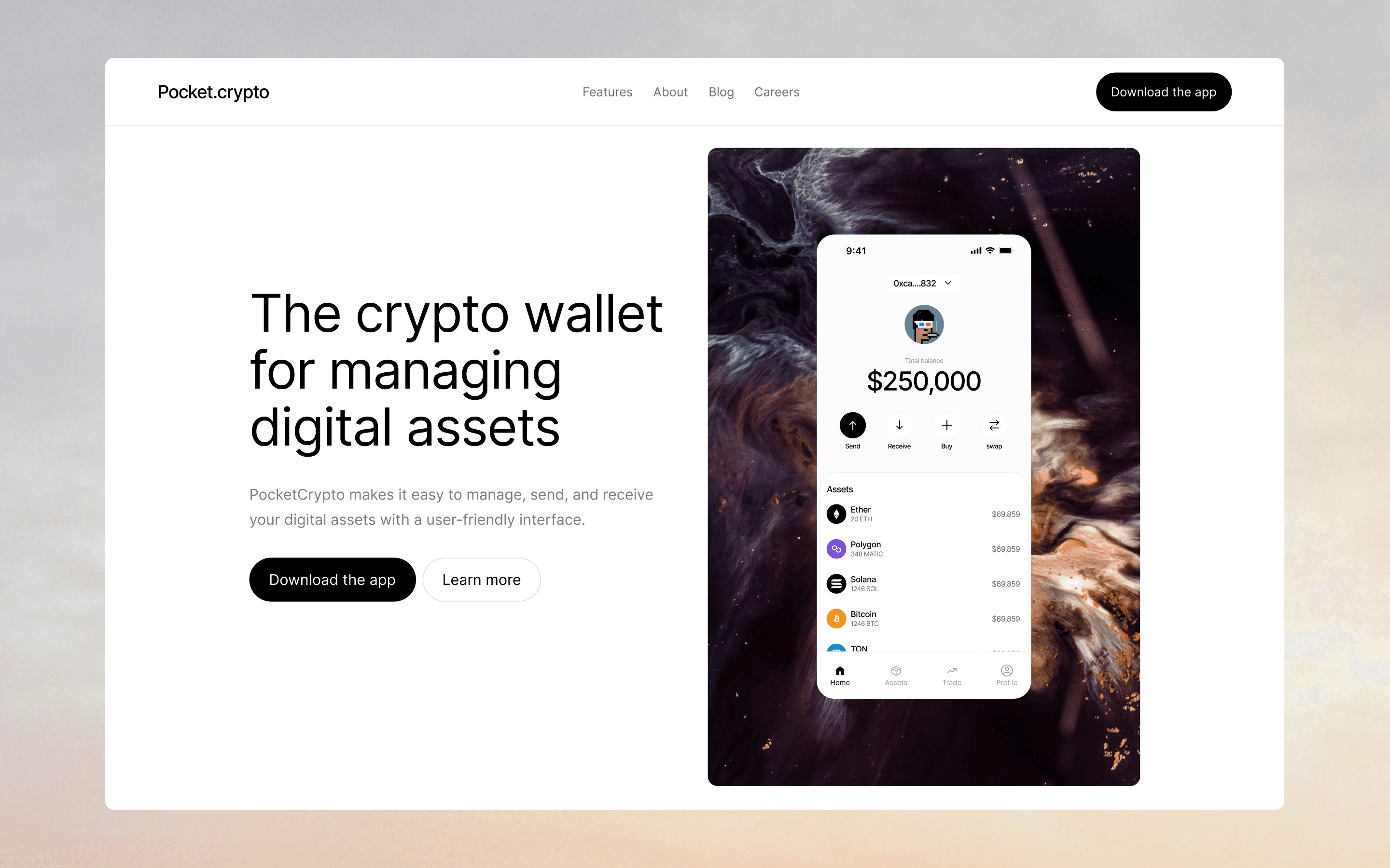 Pocket Crypto Framer Template