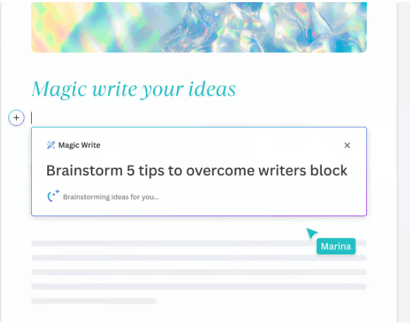 Magic Write AI Text Generator & AI Writer Canva