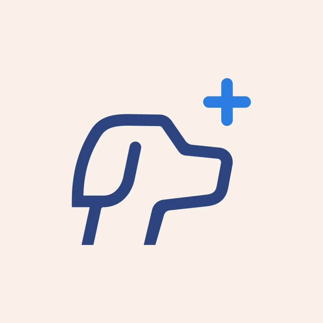 Pictogram van dier met plus-symbool voor gezondheid