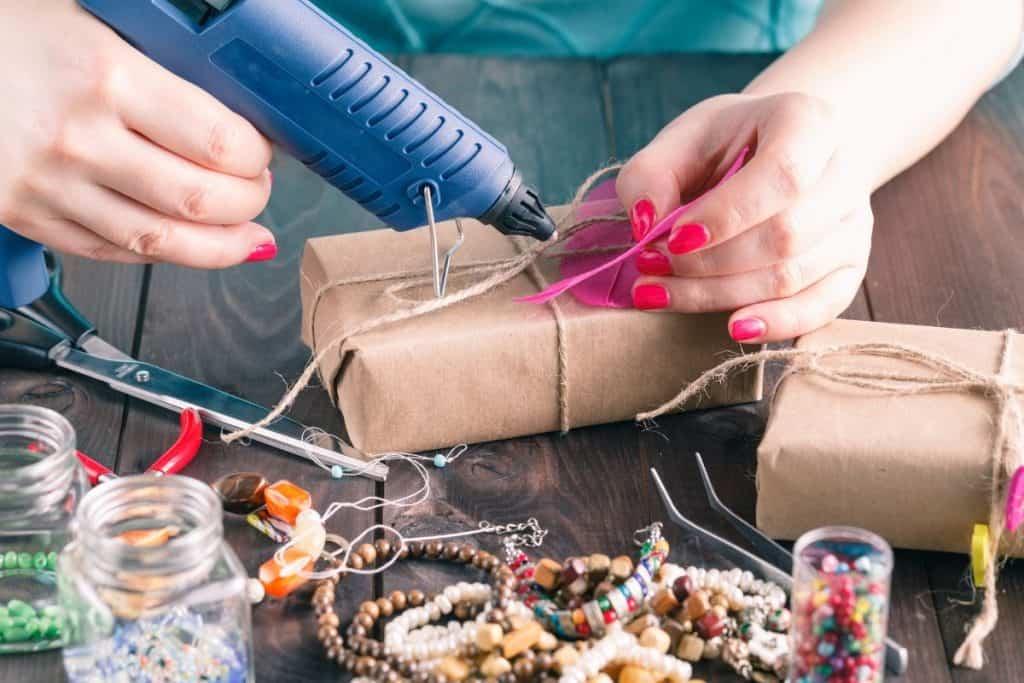 Extreme Frugality - Woman making her own gifts