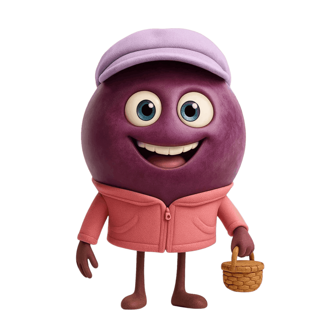 Counoise grape berry illustration for wine education.