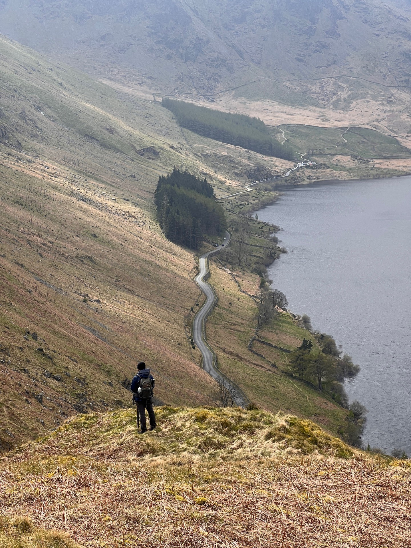 Martin stood at the end of the hillside, overlooking the long road that leads back to the Mardale Head car park