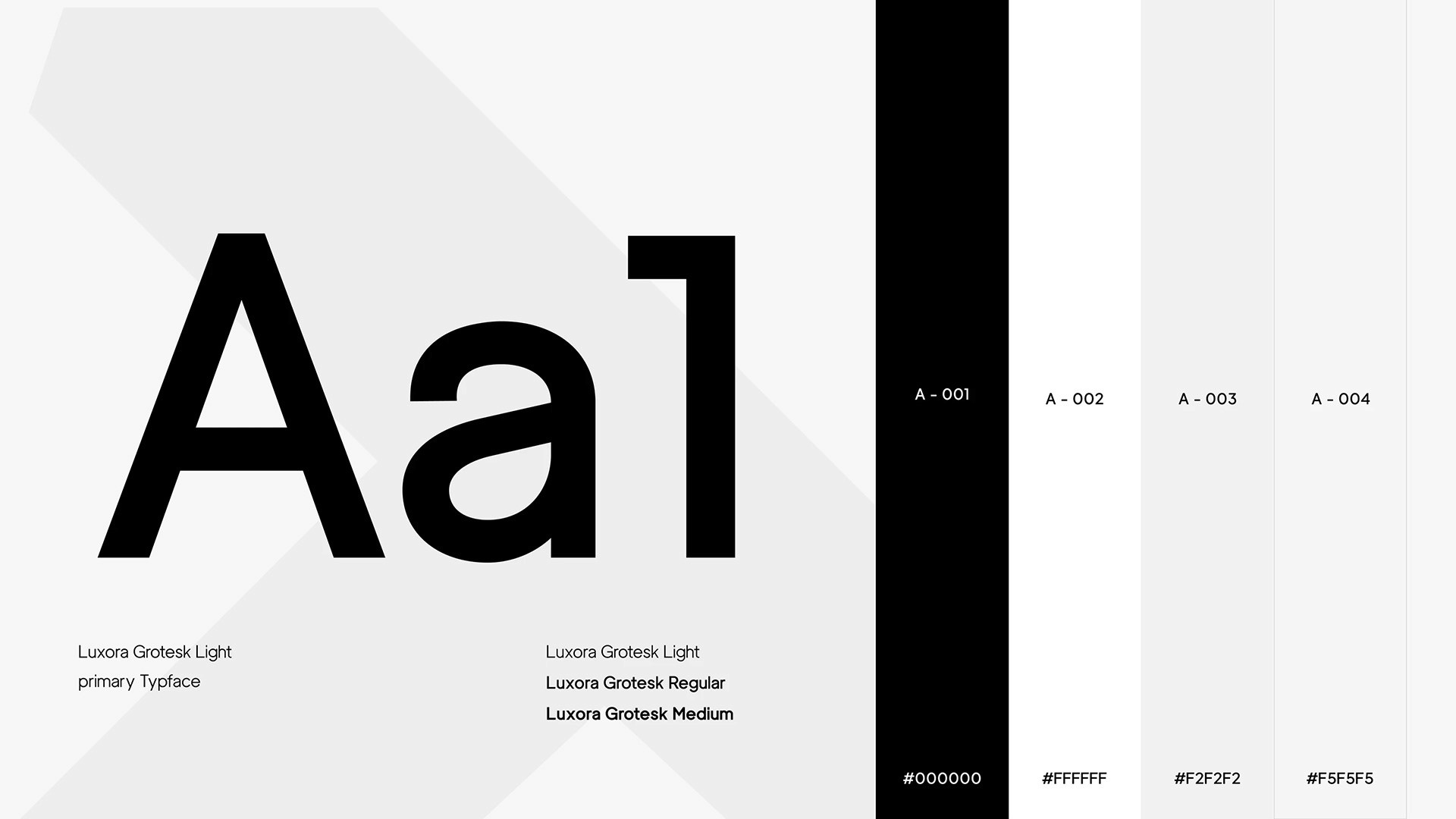Minimalist design system using Luxora Grotesk and a neutral palette. This foundation ensures brand consistency and prioritizes legibility across all digital touchpoints and device types.