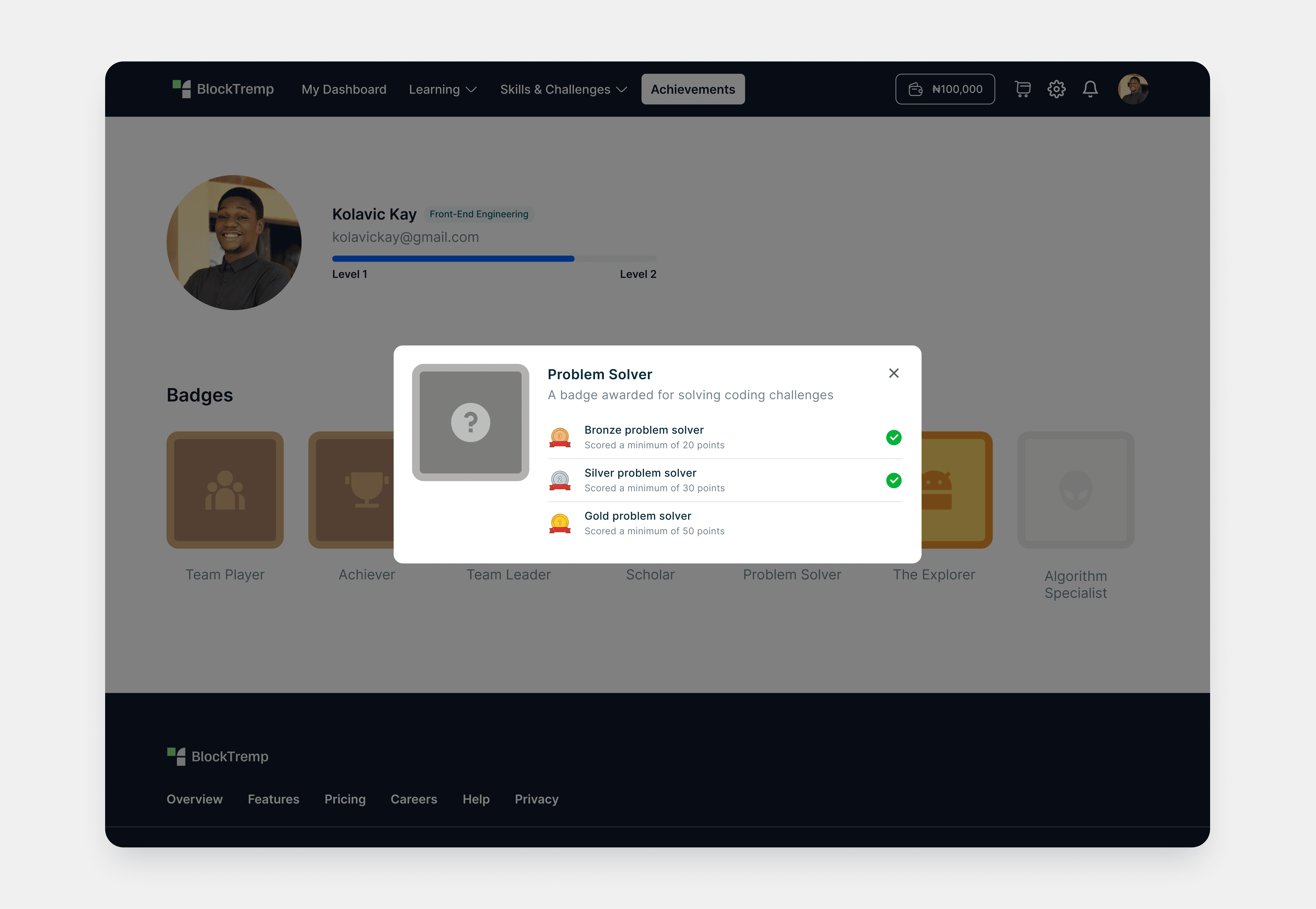 BlockTremp Achievements; Gamifying Progress on BlockTremp 4