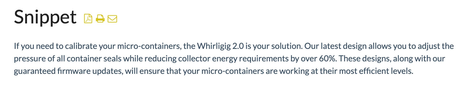 Screenshot of a snippet output.