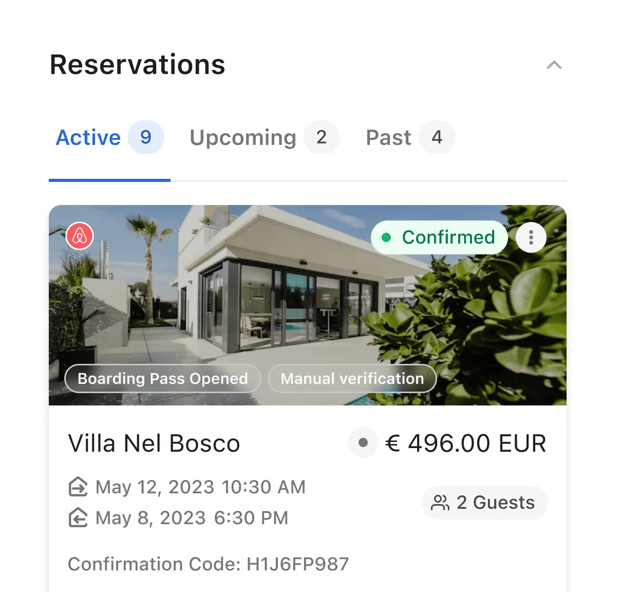 Panneau de détails des invités avec invité récurrent en surbrillance