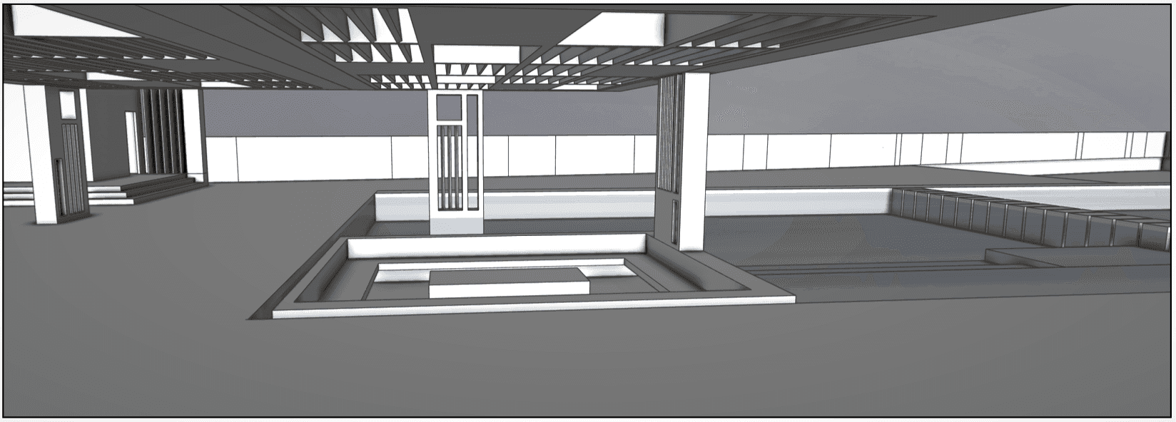 Detailed 2D floor plan of hotel pool area and outdoor dining terrace — hospitality design by topos Design Studio, Ayia Napa Cyprus