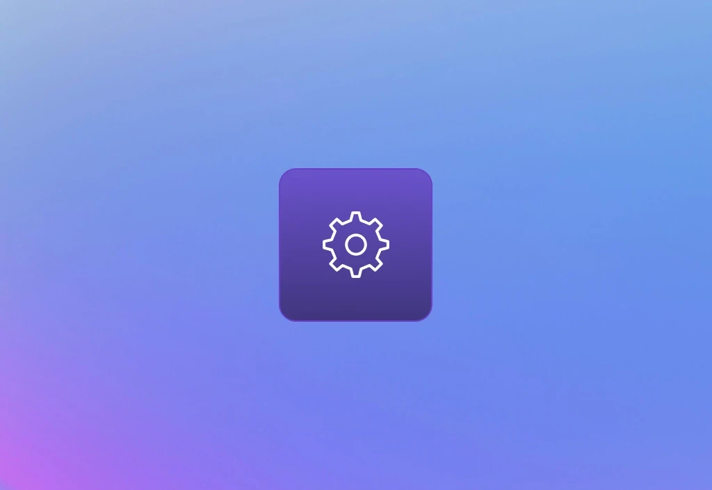 Toolbar Settings button set against a colourful gradient background