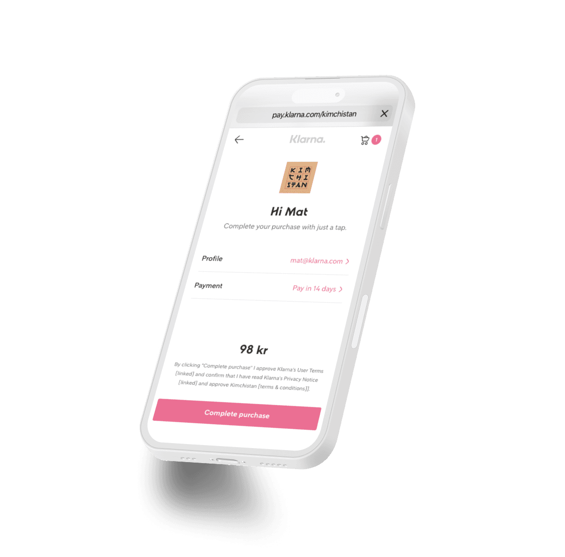 Screenshot of Klarna iPhone