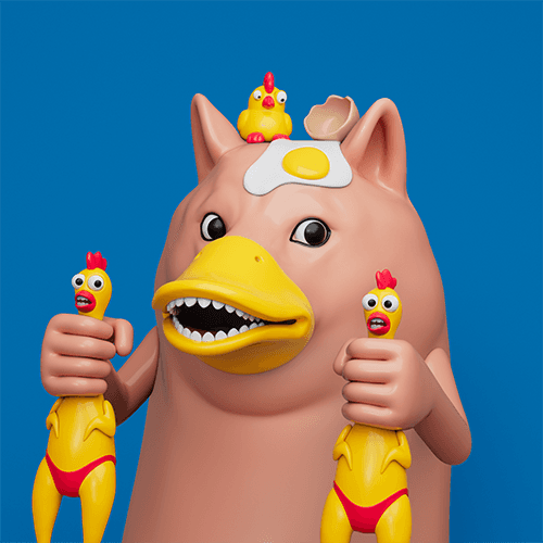 Shiba Inu with chickens