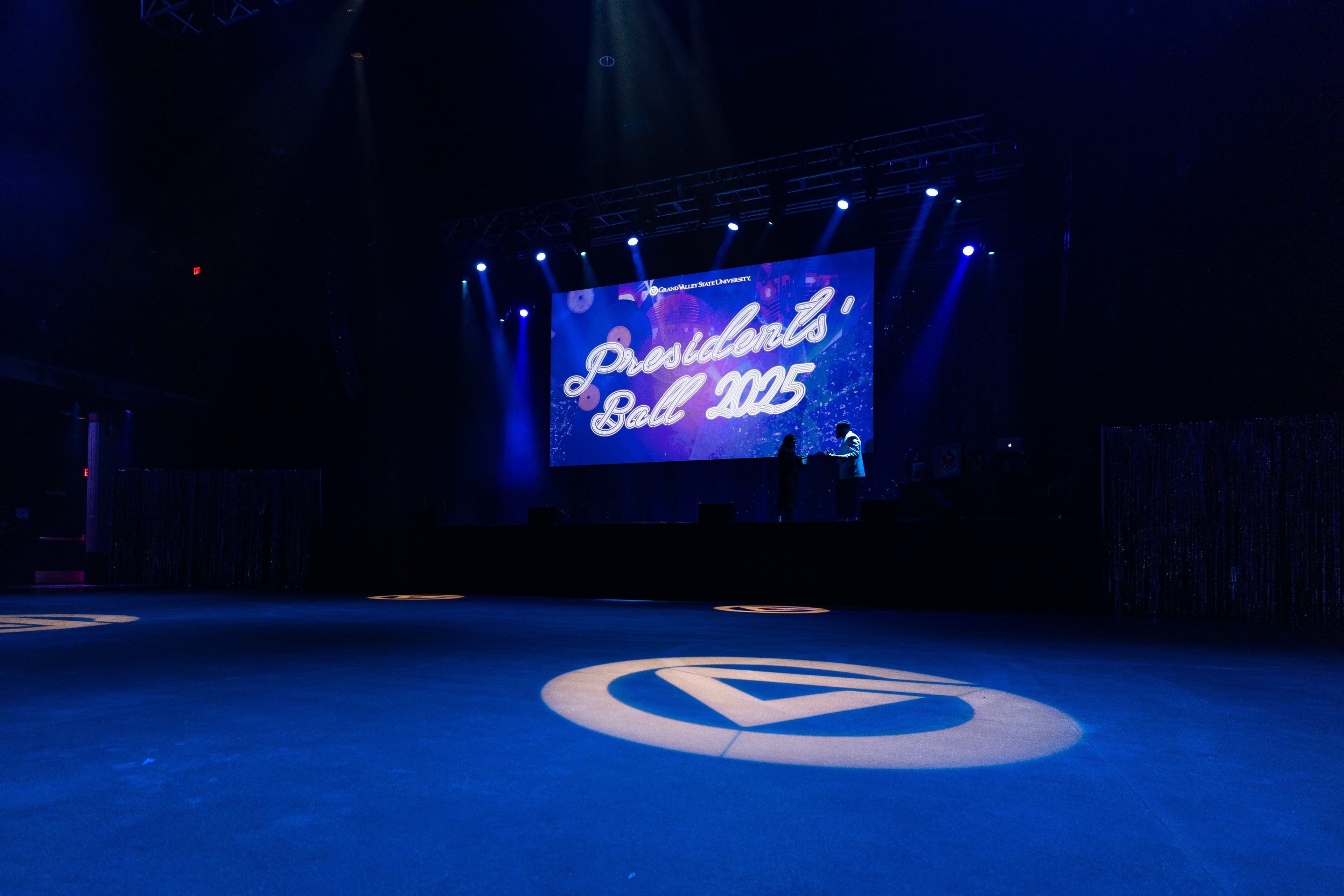 Collaboration between GVSU's 494 Club Models for banners accross the Music Venue