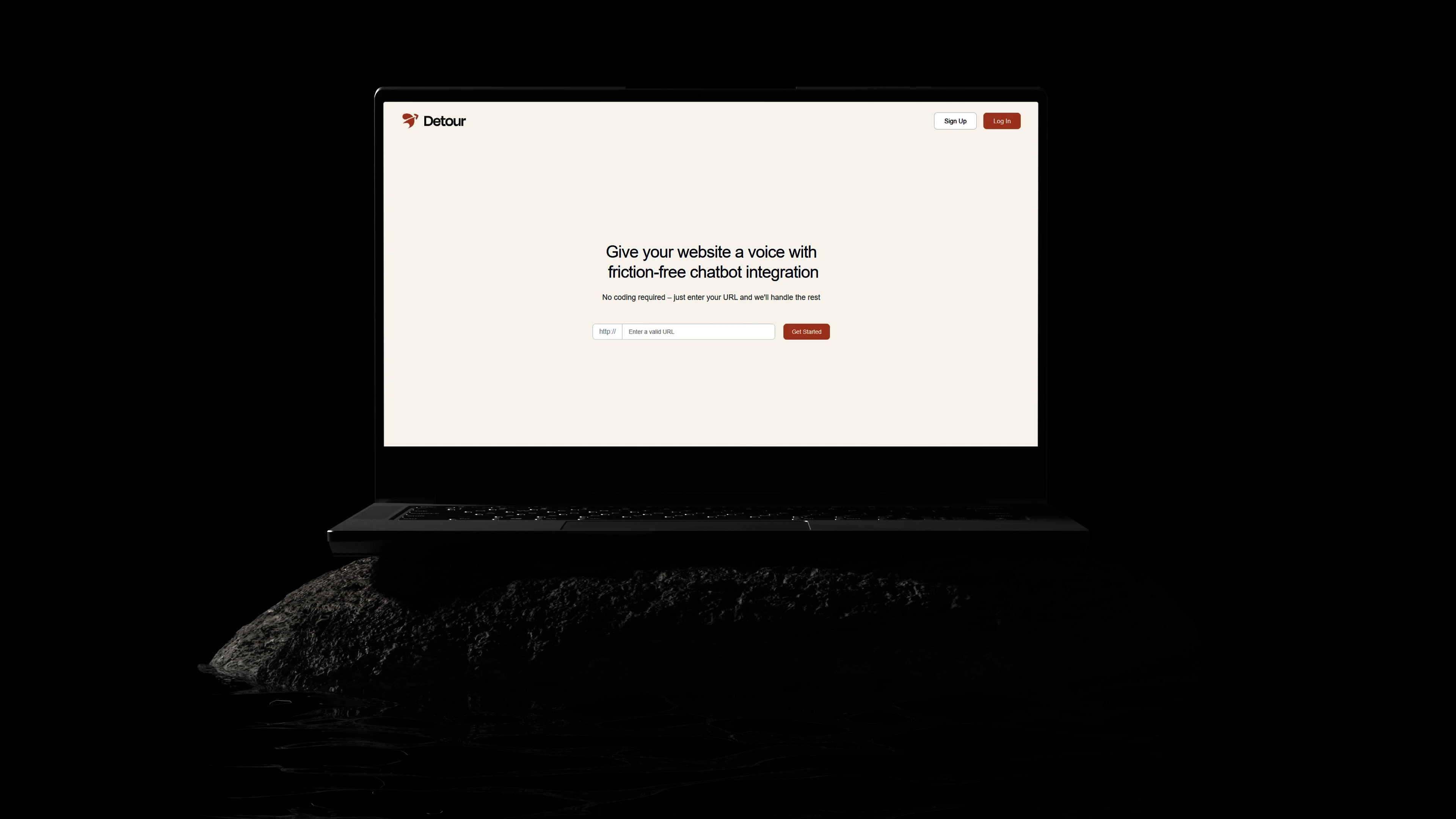 Detour chatbot design – smart assistant UI with clean conversational layout