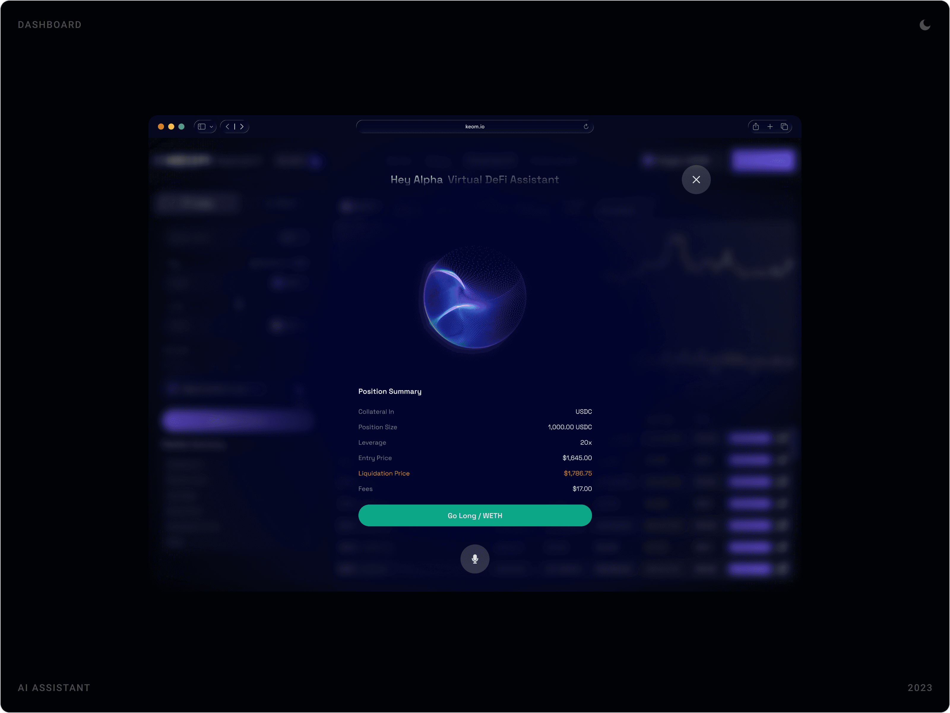 Modern AI-Powered DeFi Assistant Interface Design