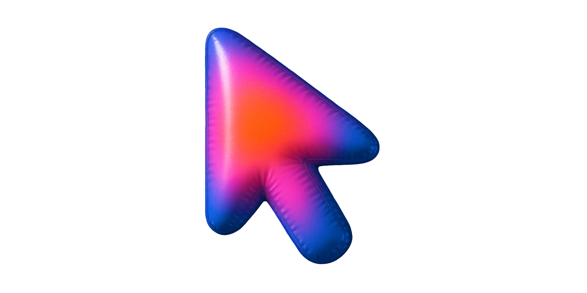 A puffy 3D icon of a computer **cursor**, representing user interaction and **audience selection** for digital research.
