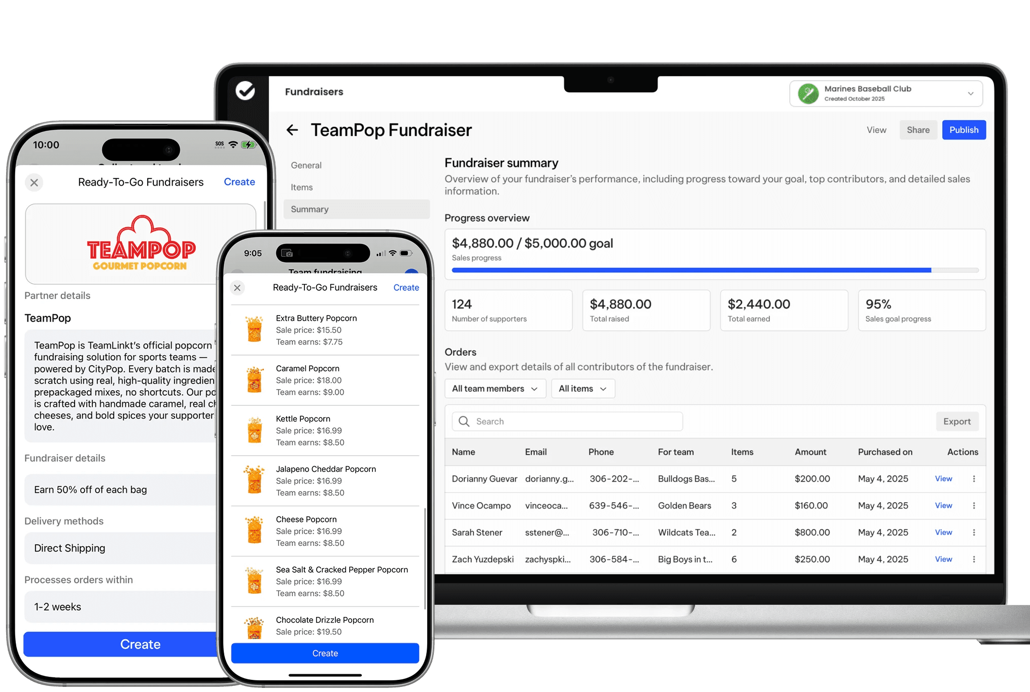 TeamLinkt's TeamPop Fundraisers Software Hero Banner