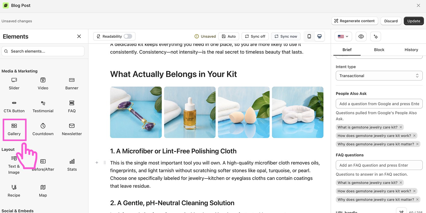 How to add an image gallery to a blog post in Shopify