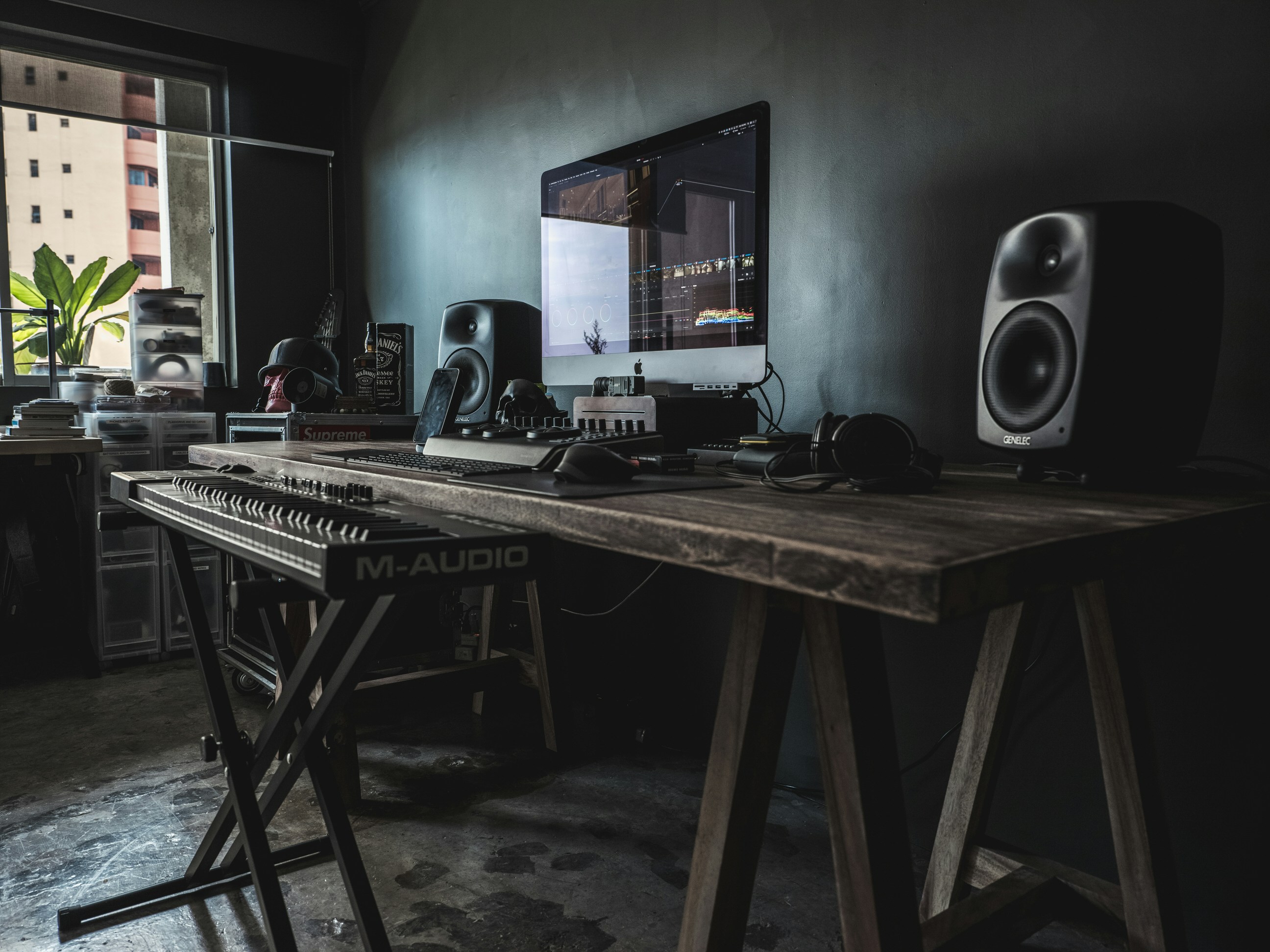 computer desk in studio