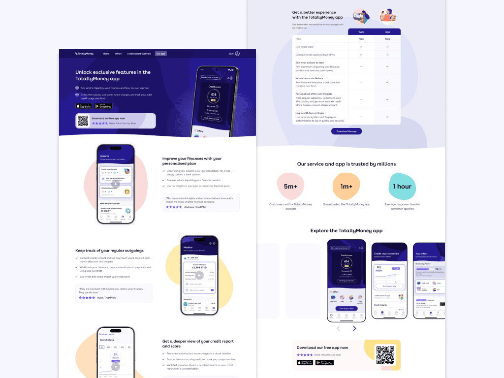 Download the app landing page
