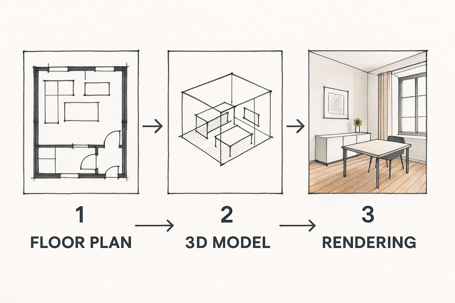 Infographic about 3d architectural visualizer